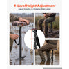 VEVOR Marsh Seat, 25.6-37 in Adjustable Duck Hunting Seat, 300 lb Capacity, Waterfowl Mud Seat for Wetlands & Swamps, 2 Large Mud Plates, Lightweight Aluminum Frame, 600D Camo Fabric & Shoulder Strap