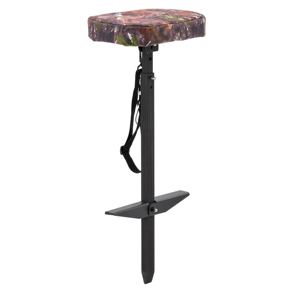 VEVOR Marsh Seat, 25.6-37 in Adjustable Duck Hunting Seat, 300 lb Capacity, Waterfowl Mud Seat for Wetlands & Swamps, 2 Large Mud Plates, Lightweight Aluminum Frame, 600D Camo Fabric & Shoulder Strap
