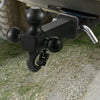 VEVOR Trailer Hitch, Tri-Ball Mount with Hook & Pin, Trailer Ball Size 1-7/8", 2" and 2-5/16", Fit 2-Inch Hitch Receiver, Max 10,000 lbs Ball Hitch, Towing Hitch for RVs, SUVs, ATVs, and Trucks, Black