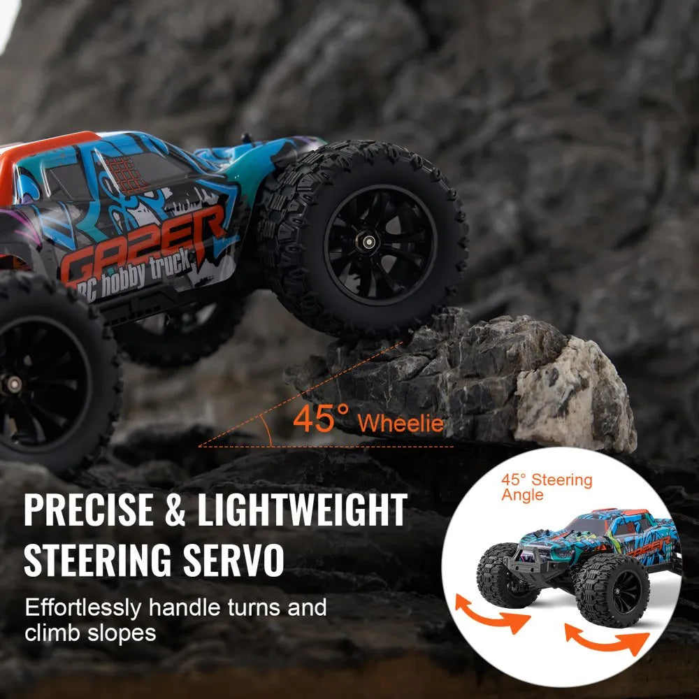 VEVOR Remote Control Car, 1:14 Scale RC Car for Kids, All Terrain 4WD Off-Road Truck with 1 Extra Car Shell, 45° Wheelie & Adjustable Speed, 42 km/h Hobby RC Car Toy, for 8+ Year Boys Girls