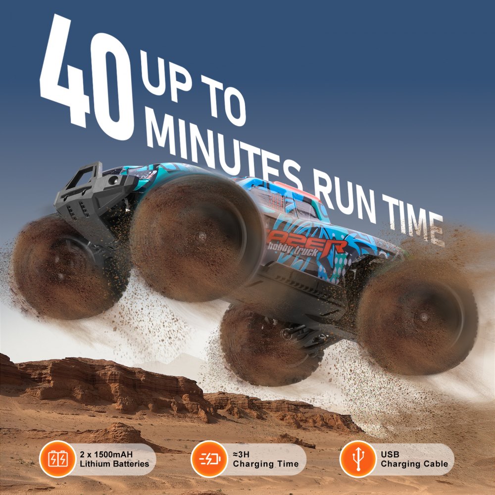 VEVOR Remote Control Car, 1:14 Scale RC Car for Kids, All Terrain 4WD Off-Road Truck with 1 Extra Car Shell, 45° Wheelie & Adjustable Speed, 42 km/h Hobby RC Car Toy, for 8+ Year Boys Girls