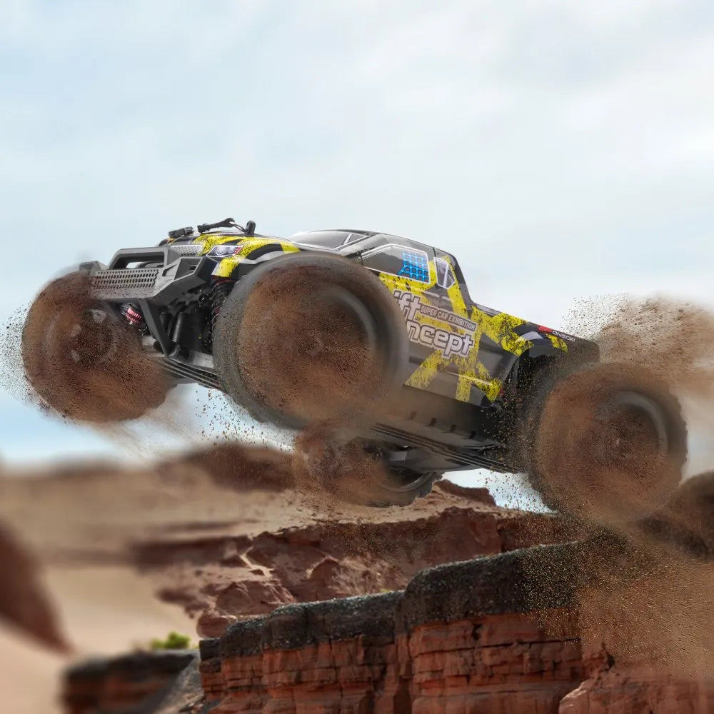 VEVOR Remote Control Car, 1:18 Scale RC Car for Kids, All Terrain 4WD Off-Road Truck with 45° Wheelie & Adjustable Speed, 45 km/h High-Speed Hobby RC Racing Car Toy, Ideal Gift for 8+ Year Kids, IPX4