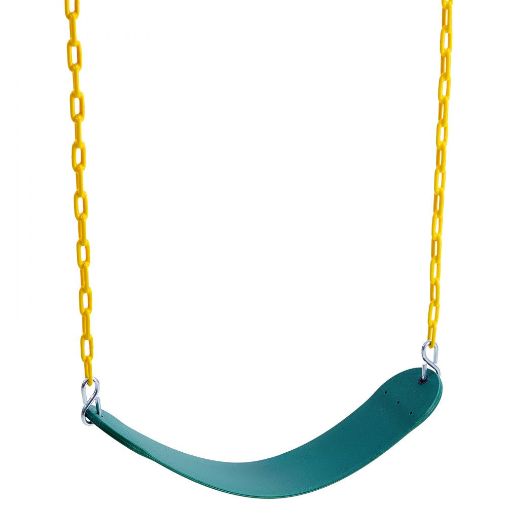 VEVOR 2-Pack Swing Seats, with 66 Inch Coated Chains and Snap Hooks, Support 300 lbs Swings Replacement for Outdoor Swing Set, Swing Set Accessories for Kids, for Outdoor and Indoor Use, Green