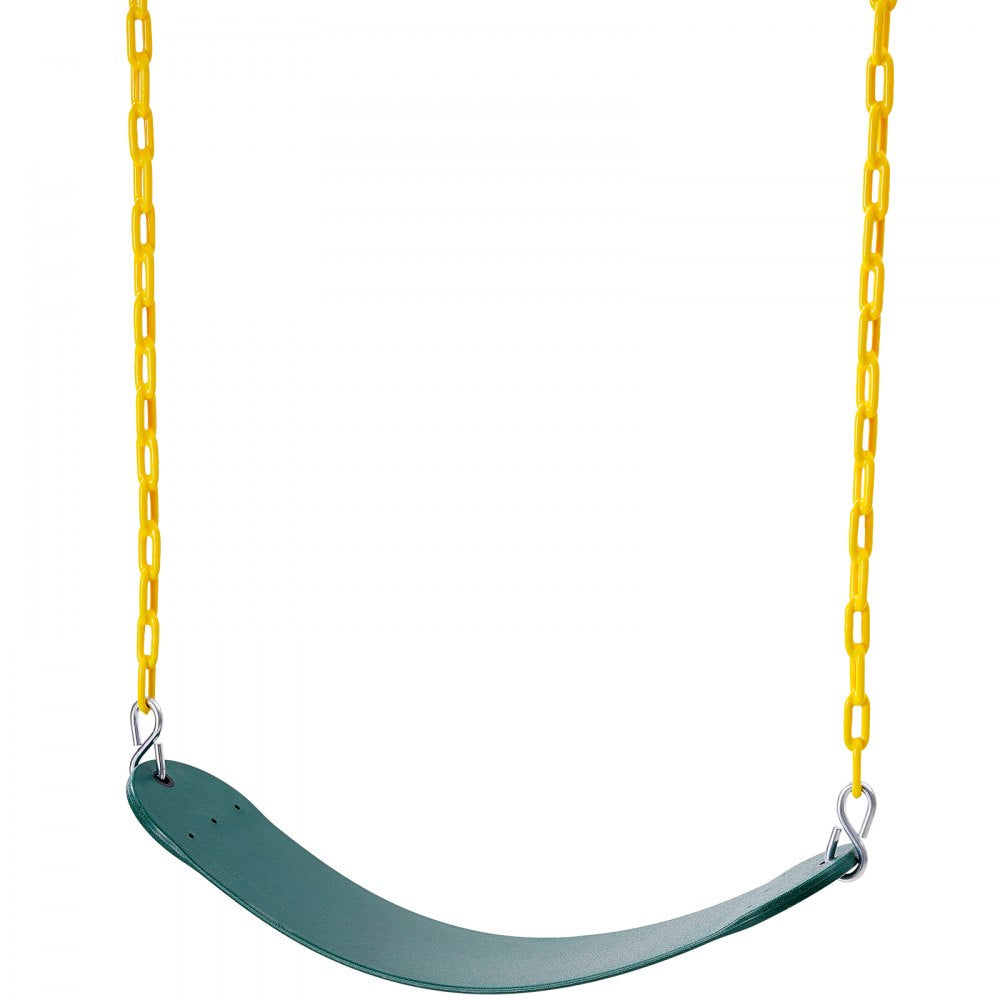 VEVOR 2-Pack Swing Seats, with 66 Inch Coated Chains and Snap Hooks, Support 300 lbs Swings Replacement for Outdoor Swing Set, Swing Set Accessories for Kids, for Outdoor and Indoor Use, Green