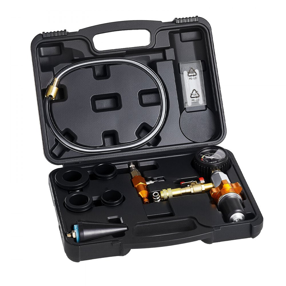 VEVOR Radiator Vacuum Refill Kit, Automotives Cooling System Vacuum & Purge Fill Tool with Gauge, Portable Radiator Coolant Filling Kit with Toolbox, Universal Fit for Most Cars Vans SUVs and Trucks