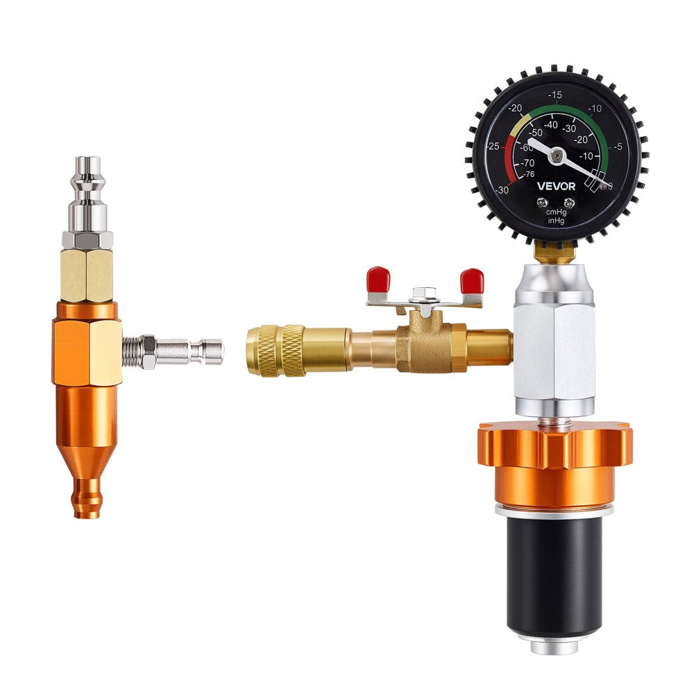 VEVOR Radiator Vacuum Refill Kit, Automotives Cooling System Vacuum & Purge Fill Tool with Gauge, Portable Radiator Coolant Filling Kit with Toolbox, Universal Fit for Most Cars Vans SUVs and Trucks
