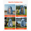 VEVOR Pop up Shower Tent, Instant Portable Privacy Tent Changing Room with Ground Stakes, Ropes, and Carry Bag, 190T Polyester with Silver Coating, Quick Setup, for Camping, Beach, Fishing, Blue