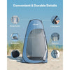 VEVOR Pop up Shower Tent, Instant Portable Privacy Tent Changing Room with Shower Bag, Ground Stakes, Ropes, Carry Bag, 190T Polyester with Silver Coating, Quick Setup, for Camping, Beach, Fishing