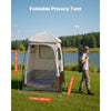 VEVOR Camping Shower Tent, 1 Room, Foldable Privacy Tent Changing Room with Ground Stakes, Ropes, Carry Bag, and Crossbar, 210D Oxford Fabric with Silver Coating, for Camping, Beach, and Fishing