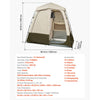 VEVOR Camping Shower Tent, 2-Room Foldable Privacy Tent Changing Room with Ground Stakes, Ropes, Carry Bag, and Crossbar, 150D Oxford Fabric with Silver Coating, for Camping, Beach, and Fishing