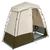 VEVOR Camping Shower Tent, 2-Room Foldable Privacy Tent Changing Room with Ground Stakes, Ropes, Carry Bag, and Crossbar, 150D Oxford Fabric with Silver Coating, for Camping, Beach, and Fishing
