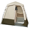VEVOR Camping Shower Tent, 2-Room Foldable Privacy Tent Changing Room with Ground Stakes, Ropes, Carry Bag, and Crossbar, 150D Oxford Fabric with Silver Coating, for Camping, Beach, and Fishing