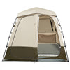 VEVOR Camping Shower Tent, 2-Room Foldable Privacy Tent Changing Room with Ground Stakes, Ropes, Carry Bag, and Crossbar, 150D Oxford Fabric with Silver Coating, for Camping, Beach, and Fishing