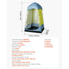 VEVOR Camping Shower Tent, 1 Room, Portable Privacy Tent Changing Room with Ground Stakes, Ropes, Carry Bag, and Steel Poles, 200D Oxford Fabric with Silver Coating, for Camping, Beach, Fishing
