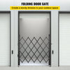 VEVOR Single Folding Security Gate, 5\' H x 5-1/2\' W Folding Door Gate, Steel Accordion Security Gate, Flexible Expanding Security Gate, 360° Rolling Barricade Gate, Scissor Gate/Door with Padlock