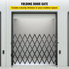 Single Folding Security Gate, 74"W x 51.57"H Folding Door Gate, Steel Accordion Security Gate, Flexible Expanding Security Gate, 360° Rolling Barricade Gate, Scissor Gate or Door with Padlock