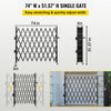 Single Folding Security Gate, 74"W x 51.57"H Folding Door Gate, Steel Accordion Security Gate, Flexible Expanding Security Gate, 360° Rolling Barricade Gate, Scissor Gate or Door with Padlock