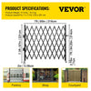 VEVOR Single Folding Security Gate, 7 ft H x 7 ft W Folding Door Gate, Steel Accordion Security Gate, Flexible Expanding Security Gate, 360° Rolling Barricade Gate, Scissor Gate/Door with Padlock
