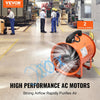 VEVOR Portable Ventilator, 10 inch Heavy Duty Cylinder Fan with 33ft Duct Hose, 350W Strong Shop Exhaust Blower 1948CFM, Industrial Utility Blower for Sucking Dust, Smoke, Smoke Home/Workplace