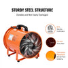 VEVOR Portable Ventilator, 12 inch Heavy Duty Cylinder Fan with 16.4ft Duct Hose, 560W Strong Shop Exhaust Blower 2894CFM, Industrial Utility Blower for Sucking Dust, Smoke, Smoke Home/Workplace