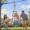 VEVOR Zipline Kit, 52 ft, Polyester Strap, Backyard Zipline, Up to 330 lb, for Backyard Play, Durable Zipline for Kids with Ratchet Tensioner, Swing Seat & 3-in-1 Setup, Ages 6-16, Not for Adults