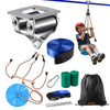 VEVOR Zipline Kit, 52 ft, Polyester Strap, Backyard Zipline, Up to 330 lb, for Backyard Play, Durable Zipline for Kids with Ratchet Tensioner, Swing Seat & 3-in-1 Setup, Ages 6-16, Not for Adults