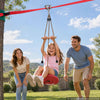 VEVOR Zipline Kit, 65 ft, Polyester Strap, Backyard Zipline, Up to 330 lb, for Backyard Play, Durable Zipline for Kids with Ratchet Tensioner, Swing Seat & 3-in-1 Setup, Ages 6-16, Not for Adults