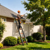 VEVOR Telescoping Ladder, 8.5 ft Extension Ladder Multi-Button Retraction, Heavy-Duty 330 lbs Capacity, for Home Repairs, Painting, Window Cleaning and RV, Aluminum, Anti-Slip Steps, Orange & Black