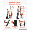 VEVOR Telescoping Ladder, 10.5 ft Extension Ladder One-Button Retraction, Heavy-Duty 330 lbs Capacity, for Home Repairs, Painting, Window Cleaning and RV, Aluminum, Anti-Slip Steps, Orange & Black