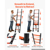 VEVOR Telescoping Ladder, 10.5 ft Extension Ladder Multi-Button Retraction, Heavy-Duty 330 lbs Capacity, for Home Repairs, Painting, Window Cleaning and RV, Aluminum, Anti-Slip Steps, Orange & Black