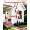 VEVOR Telescoping Ladder, 12.5 ft Extension Ladder One-Button Retraction, Heavy-Duty 330 lbs Capacity, for Home Repairs, Painting, Window Cleaning and RV, Aluminum, Anti-Slip Steps, Orange & Black