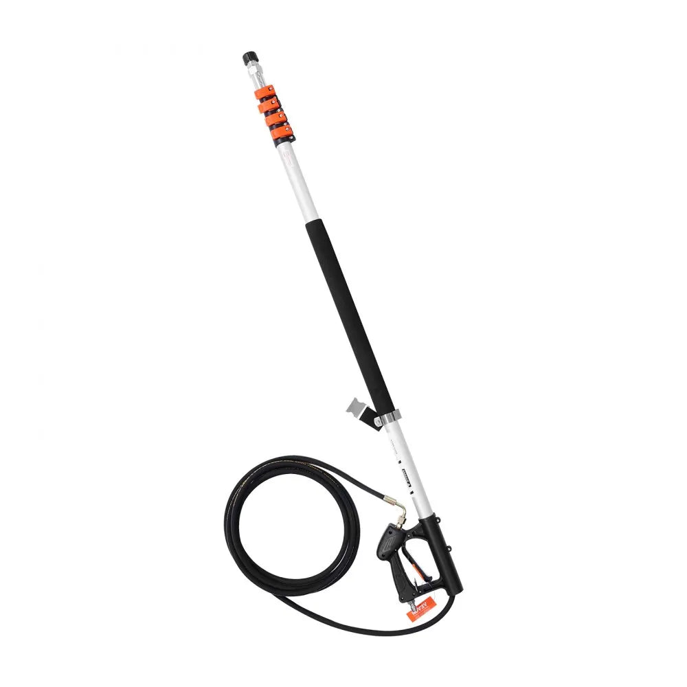VEVOR Pressure Washer Telescoping Wand, 24 ft, 4000 psi, Telescopic Spray Wand with Power Washer Extension Wands, Gutter Cleaner, Brush Head, Pivoting Coupler, 7 Spray Nozzles and Support Harness