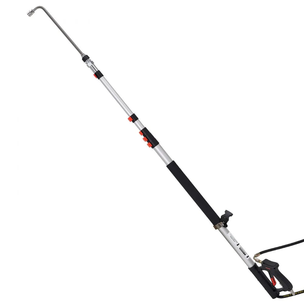 VEVOR 25 FT Pressure Washer Telescoping Wand, with Power Washer Extension Wands & High Pressure Hose, Brush Head, 7 Nozzles, Hose Adapter, Upgrade Support Belt, Storage Bag, 4000 PSI for High Cleaning