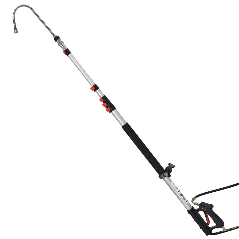 VEVOR 25 FT Pressure Washer Telescoping Wand, with Power Washer Extension Wands & High Pressure Hose, Brush Head, 7 Nozzles, Hose Adapter, Upgrade Support Belt, Storage Bag, 4000 PSI for High Cleaning