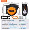 VEVOR Retractable Extension Cord Reel, 65 FT, Heavy Duty 12AWG/3C SJTOW Retractable Power Cord with Lighted Triple Tap Outlet, 15 Amp Circuit Breaker 180° Swivel Bracket for Ceiling or Wall Mount