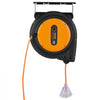 VEVOR Retractable Extension Cord Reel, 65 FT, Heavy Duty 12AWG/3C SJTOW Retractable Power Cord with Lighted Triple Tap Outlet, 15 Amp Circuit Breaker 180° Swivel Bracket for Ceiling or Wall Mount