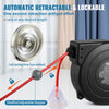 VEVOR Retractable Extension Cord Reel, 45 FT, Heavy Duty 12AWG/3C SJTOW Retractable Power Cord with Lighted Triple Tap Outlet, 15 Amp Circuit Breaker 180° Swivel Bracket for Ceiling or Wall Mount