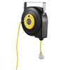VEVOR Retractable Extension Cord Reel, 50 FT, Heavy Duty 14AWG/3C SJTOW Retractable Power Cord with Lighted Triple Tap Outlet, 13 Amp Circuit Breaker 180° Swivel Bracket for Ceiling or Wall Mount