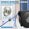 VEVOR Retractable Extension Cord Reel, 50 FT, Heavy Duty 14AWG/3C SJTOW Retractable Power Cord with Lighted Triple Tap Outlet, 13 Amp Circuit Breaker 180° Swivel Bracket for Ceiling or Wall Mount