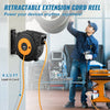 VEVOR Retractable Extension Reel, Heavy Duty 12AWG/3C SJTOW Power Cord 45 FT 12AWG, Black Tested toStandards