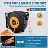 VEVOR Retractable Extension Reel, Heavy Duty 12AWG/3C SJTOW Power Cord 45 FT 12AWG, Black Tested toStandards