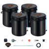 VEVOR DWC Hydroponic System, 5 Gallon 4 Buckets, Deep Water Culture Growing Bucket, Hydroponics Grow Kit with Pump, Air Stone and Water Level Device, for Indoor/Outdoor Leafy Vegetables