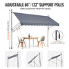 VEVOR 138 x 47" Patio Awning Retractable, Awning Sunshade Shelter with Manual Crank Handle, Outdoor Patio Canopy Sunsetter Deck, Adjustable Height from 86 to 122 in, for Patio/Balcony/Yard, Dark Gray
