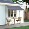 VEVOR 138 x 47" Patio Awning Retractable, Awning Sunshade Shelter with Manual Crank Handle, Outdoor Patio Canopy Sunsetter Deck, Adjustable Height from 86 to 122 in, for Patio/Balcony/Yard, Dark Gray