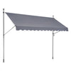 VEVOR 138 x 47" Patio Awning Retractable, Awning Sunshade Shelter with Manual Crank Handle, Outdoor Patio Canopy Sunsetter Deck, Adjustable Height from 86 to 122 in, for Patio/Balcony/Yard, Dark Gray