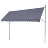 VEVOR 178 x 47" Patio Awning Retractable, Awning Sunshade Shelter with Manual Crank Handle, Outdoor Patio Canopy Sunsetter Deck, Adjustable Height from 86 to 122 in, for Patio/Balcony/Yard, Dark Gray
