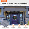 VEVOR 157 x 47" Patio Awning Retractable, Awning Sunshade Shelter with Manual Crank Handle, Outdoor Patio Canopy Sunsetter Deck, Adjustable Height from 86 to 122 in, for Patio/Balcony/Yard, Dark Gray