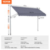 VEVOR 157 x 47" Patio Awning Retractable, Awning Sunshade Shelter with Manual Crank Handle, Outdoor Patio Canopy Sunsetter Deck, Adjustable Height from 86 to 122 in, for Patio/Balcony/Yard, Dark Gray