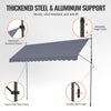 VEVOR 157 x 47" Patio Awning Retractable, Awning Sunshade Shelter with Manual Crank Handle, Outdoor Patio Canopy Sunsetter Deck, Adjustable Height from 86 to 122 in, for Patio/Balcony/Yard, Dark Gray