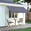 VEVOR 157 x 47" Patio Awning Retractable, Awning Sunshade Shelter with Manual Crank Handle, Outdoor Patio Canopy Sunsetter Deck, Adjustable Height from 86 to 122 in, for Patio/Balcony/Yard, Dark Gray